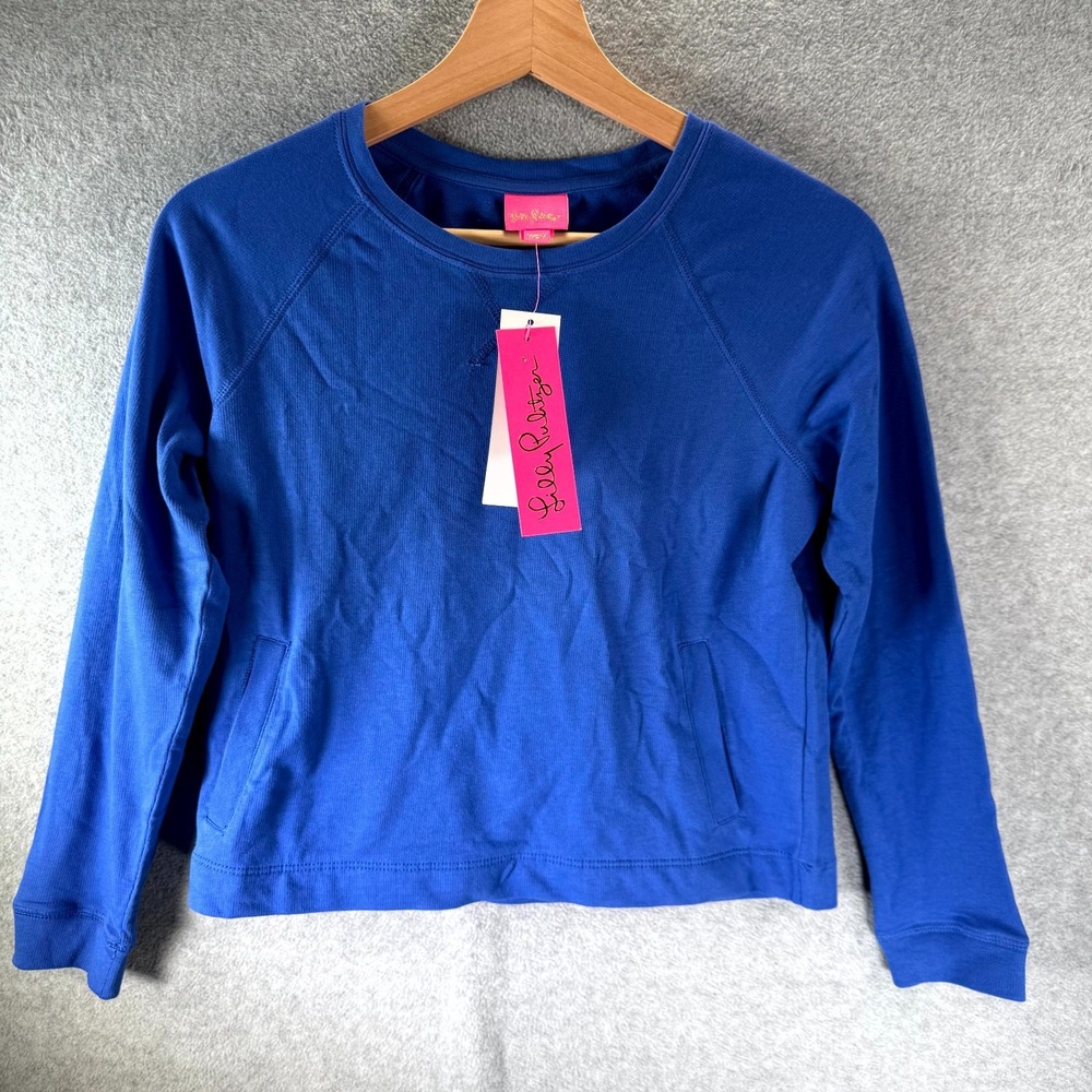 Lilly Pulitzer Mini Emmaline Sweatshirt Girls XL Borealis Blue Knitted Pullover‎